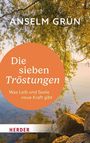"Die sieben Tröstungen. Was Leib und Seele neue Kraft gibt." Hintergrund: See und Äste, Name: Anselm Grün.