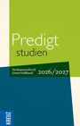 Text: "Predigtstudien", "Perikopenreihe III Erster Halbband 2026/2027", "KREUZ". Bunte geometrische Farbblöcke.