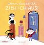 "Wenn das so ist, zieh ich aus!" 
Ein Junge mit Rucksack und grimmigem Blick steht vor einer Tür; daneben eine Frau und eine schwarze Katze.