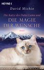 Titel: "Die Katze des Dalai Lama und die Magie der Wünsche". Großes Foto einer weißen Katze mit blauen Augen.