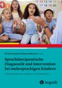 „Sprachtherapeutische Diagnostik und Intervention bei mehrsprachigen Kindern“ unten, vier Kinder klatschen und singen.