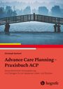 Text: "Advance Care Planning – Praxisbuch ACP. Gesundheitliche Vorausplanung mit Dialogen für ein besseres Leben und Sterben."  
Oben eine Brücke über Wasser, im Hintergrund Bäume im Nebel.
