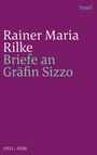 „Rainer Maria Rilke: Briefe an Gräfin Sizzo, 1921–1926, Insel.“ Lila Hintergrund, weiß-grüne Schrift.