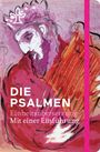 „Die Psalmen. Einheitsübersetzung. Mit einer Einführung.“ Illustration eines Königs mit Krone in Rot- und Lilatönen.