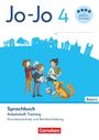"Jo-Jo 4", "mit FRESCH-Strategien", "Sprachbuch Arbeitsheft Training". Illustration mit Kindern und Hund.