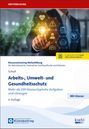 „Arbeits-, Umwelt- und Gesundheitsschutz“, Klausurtraining für Betriebswirte, 4. Auflage, Hand zeigt auf Symbole.