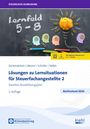 "Lernfeld 5-8", bunte Köpfe und Glühlampe aus Papier auf Tafelhintergrund. Text: "Lösungen Steuerfachangestellte 2".