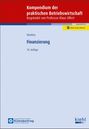 Roter Bereich oben: "Kompendium der praktischen Betriebswirtschaft". Blau und gelbe Elemente unten rechts.