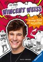 "POP-STARS ALLES ÜBER WINCENT WEISS. Vom Gesangs-Talent zum Megastar." Lächelnder Mann, Comic-Elemente, Skizzen mit Musikthema.