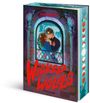 Texte: "Anna Knopf", "Wicked Wolves", "Ravensburger". Illustration zeigt Paar auf einem Balkon, umrahmt von Wolfsstatuen.
