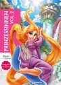 "Prinzessinnen VOL. 2. Malen nach Zahlen. Kreativität und Entspannung." Illustration von Frau mit langem, goldenem Haar.