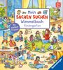"Mein SACHEN SUCHEN Wimmelbuch Kindergarten." Bunte Szene mit spielenden Kindern, Fliegenklatsche und Tieren in einem Raum.