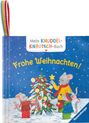 "Frohe Weihnachten! Mein Knuddel-Knautsch-Buch" Illustration: Mäuse dekorieren Tannenbaum im Schnee.