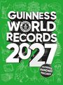 GUINNESS WORLD RECORDS 2027, Tausende brandneue Rekorde. Illustration auf grünem Hintergrund mit verschiedenen Skizzen.