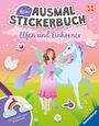 : Mein Ausmalstickerbuch - Elfen und Einhörner, Buch