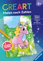 : Ravensburger CreArt Malen nach Zahlen ab 5: Einhorn Zauber, Malbuch, 24 Motive, Zauberpapier, Buch