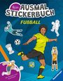 : Ravensburger Mein Ausmalstickerbuch Fußball - Großes Buch mit über 300 Stickern, viele Sticker zum Ausmalen, Buch