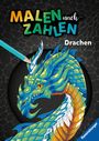 : Ravensburger Malen nach Zahlen Drachen - 32 Motive abgestimmt auf Buntstiftsets mit 24 Farben (Stifte nicht enthalten) - Malbuch mit nummerierten Ausmalfeldern für fortgeschrittene Fans der Reihe, Buch