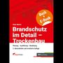 "Buch + E-Book", "Brandschutz im Detail – Trockenbau", Peter Wachs. Rot-weißer Hintergrund mit technischer Zeichnung.
