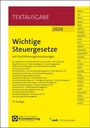 TEXTAUSGABE, 2026, Wichtige Steuergesetze, mit Durchführungsverordnungen, 79. Auflage. Gelb mit rotem und weißen Rand.