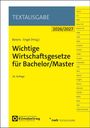 Textausgabe 2026/2027: Wichtige Wirtschaftsgesetze für Bachelor/Master, 18. Auflage. Gelbes Cover mit blauer Leiste.