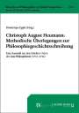 : Christoph August Heumann: Methodische Überlegungen zur Philosophiegeschichtsschreibung, Buch