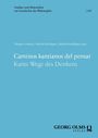 Blaues Buchcover mit dem Titel "Caminos kantianos del pensar. Kants Wege des Denkens". Unten "GEORG OLMS VERLAG".