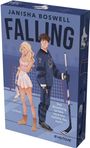 "JANISHA BOSWELL, FALLING, Ihre Beziehung ist fake. Sind ihre Gefühle das auch? ROMAN, everlove". Illustrierte Figuren auf Eis.
