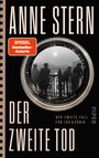 Text: "Anne Stern", "Der zweite Tod", "Der zweite Fall für Lou & König", "SPIEGEL Bestseller-Autorin". Eine Kameraobjektiv-Illustration.