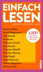 Buchtitel in großen Buchstaben: "EINFACH LESEN". Autorenliste und Hinweis auf Literatur in einfacher Sprache.