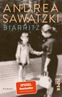 "Andrea Sawatzki, Biarritz. Roman. SPIEGEL Bestseller. Sepia-Illustration eines Kindes und einer Frau, die Hände halten."