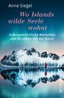 "Anne Siegel, Wo Islands wilde Seele wohnt. Außergewöhnliche Menschen und ihr Leben mit der Natur." Berge mit Nordlichtern.