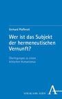 Pfafferott: Wer ist das Subjekt der hermeneutischen Vernunft?, Buch