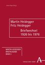 Bruno Pieger [Hrsg.], Martin Heidegger, Fritz Heidegger, Briefwechsel 1926 bis 1976. Roter Hintergrund, schlichtes Design.