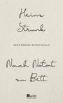 Heinz Strunk: Nach Notat zu Bett, Buch