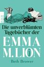 „Die unverblümten Tagebücher der EMMA M. LION Band 2“ von Beth Brower, Frau mit Buch, Katze, retro Stil.