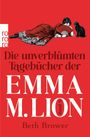 „Die unverblümten Tagebücher der EMMA M. LION, Band 4, Beth Brower“. Illustration: Frau mit Fächer, schwarze Katze.