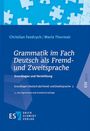"Grammatik im Fach Deutsch als Fremd- und Zweitsprache: Grundlagen und Vermittlung". Blaue Buchabdeckung mit Puzzle-Muster.