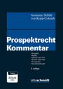 Text: "Prospektrecht Kommentar, 5. Auflage, Digital, Bei juris und Otto Schmidt online." Dunkelblauer Hintergrund, weiß-blauer Text.