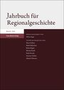 "Jahrbuch für Regionalgeschichte. Band 43, 2025. Franz Steiner Verlag. Herausgegeben von Oliver Auge. Mitwirkende: Nina Gallion, Mark Häberlein, Britta Kägler, Martin Knoll, Haik Porada, Susanne Schötz, Sabine Ullmann." Elegante Typografie auf zweifarbigem Hintergrund.
