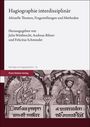 „Hagiographie interdisziplinär. Aktuelle Themen, Fragestellungen und Methoden.“ Herausgeber sind Julia Weitbrecht, Andreas Bihrer und Felicitas Schmieder. Darunter eine mittelalterliche Illustration mit zwei Figuren und lateinischem Text.