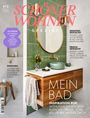 "Schöner Wohnen Spezial", Fokus auf Badezimmer: modernes Design, Fliesen, Accessoires. Natürliche Materialien, grünes Waschbecken.