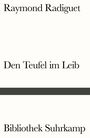 Raymond Radiguet: Den Teufel im Leib, Buch
