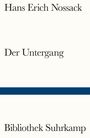 Hans Erich Nossack, Der Untergang, Bibliothek Suhrkamp. Schlichtes Design mit einem blauen Streifen.
