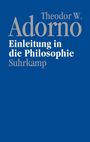 Theodor W. Adorno: Einleitung in die Philosophie (1959/60), Buch