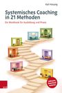 Systemisches Coaching in 21 Methoden. Karl Hosang. Ein Workbook für Ausbildung und Praxis. Illustration mit Zimmern auf Treppe.
