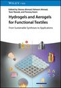 "Hydrogels and Aerogels for Functional Textiles" oben. Grafik zeigt Textilgewebe mit symbolischen Anwendungen und Farben.