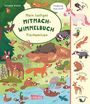 „Mein lustiges Mitmach-Wimmelbuch: Tierfamilien“. Verschiedene Tierfamilien in einer bunten Waldlandschaft.