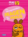 "Die meistgestellten Fragen an die Maus" vor pinkem Hintergrund. Zeichnung: Orange-braune Maus zwinkert.