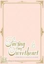 "Saving My Sweetheart 6" in goldener Schrift auf rosa Hintergrund mit floralen Mustern. Elegante goldene Rahmenverzierungen.